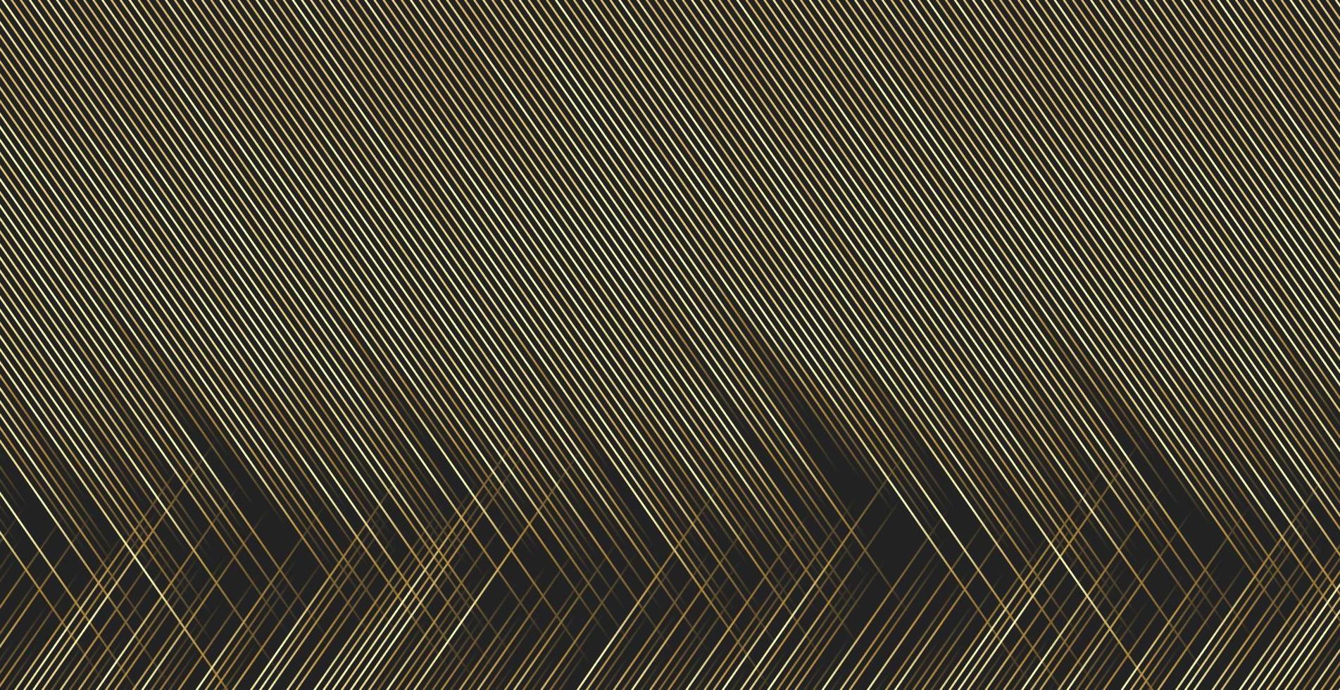 patrón abstracto línea dorada. raya de diseño dorado sobre fondo negro. concepto de lujo moderno. ilustración vectorial vector