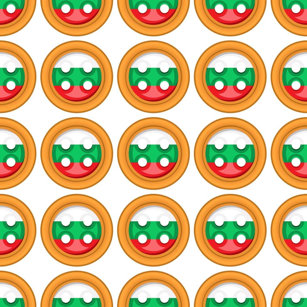 Pattern cookie with flag country Bulgaria in tasty biscuit vector