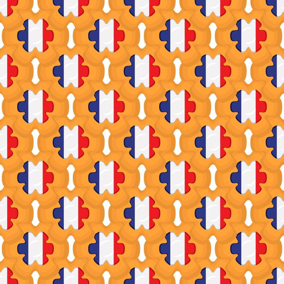 Pattern cookie with flag country France in tasty biscuit vector