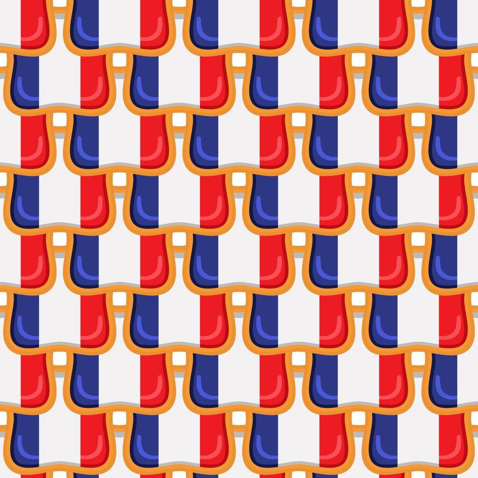 Pattern cookie with flag country France in tasty biscuit vector