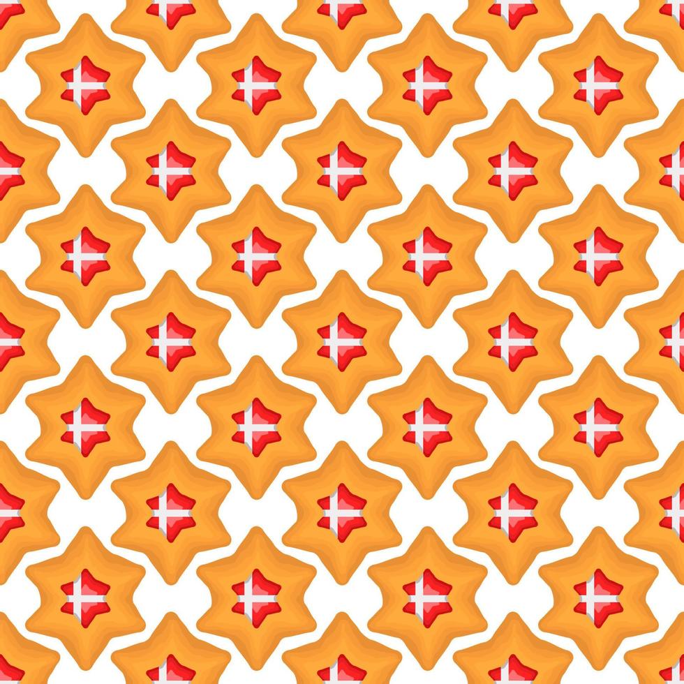 Pattern cookie with flag country Denmark in tasty biscuit vector