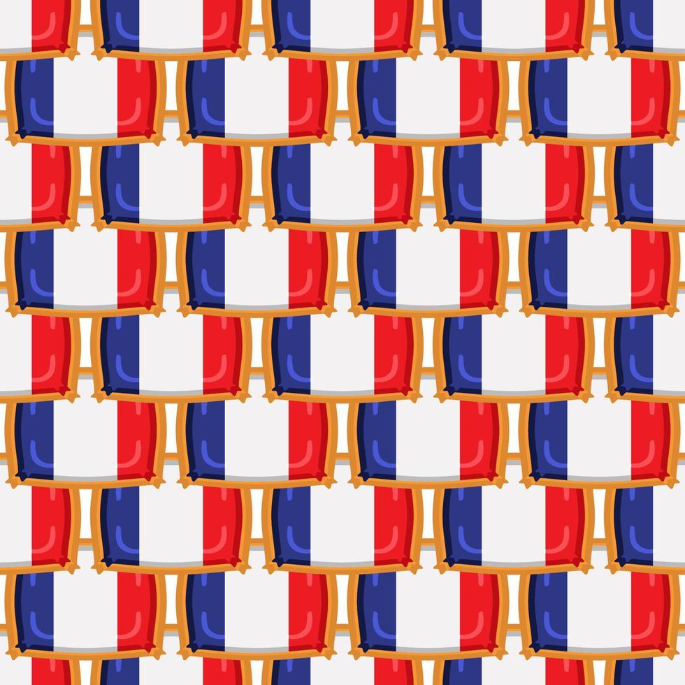 Pattern cookie with flag country France in tasty biscuit vector