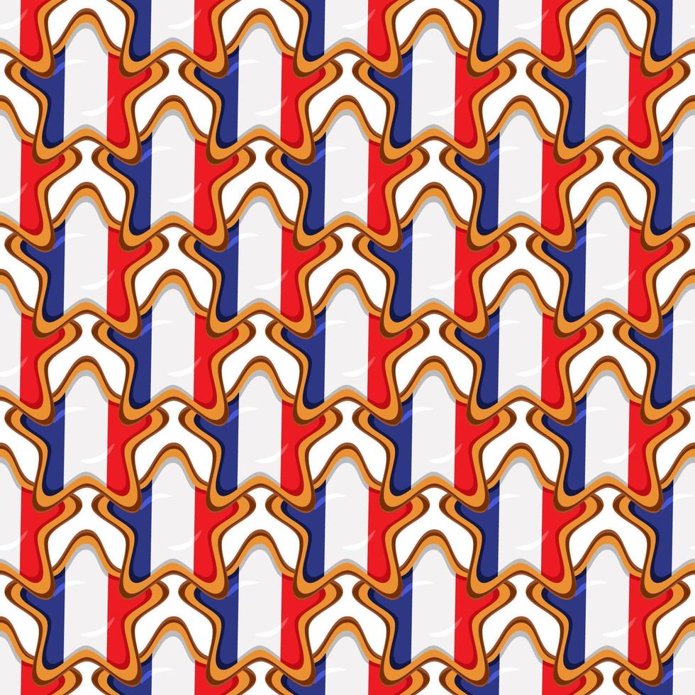 Pattern cookie with flag country France in tasty biscuit vector