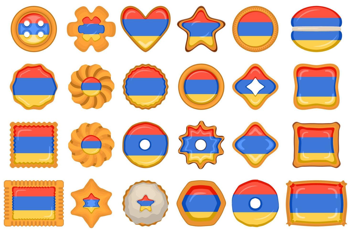 Homemade cookie with flag country Armenia in tasty biscuit vector