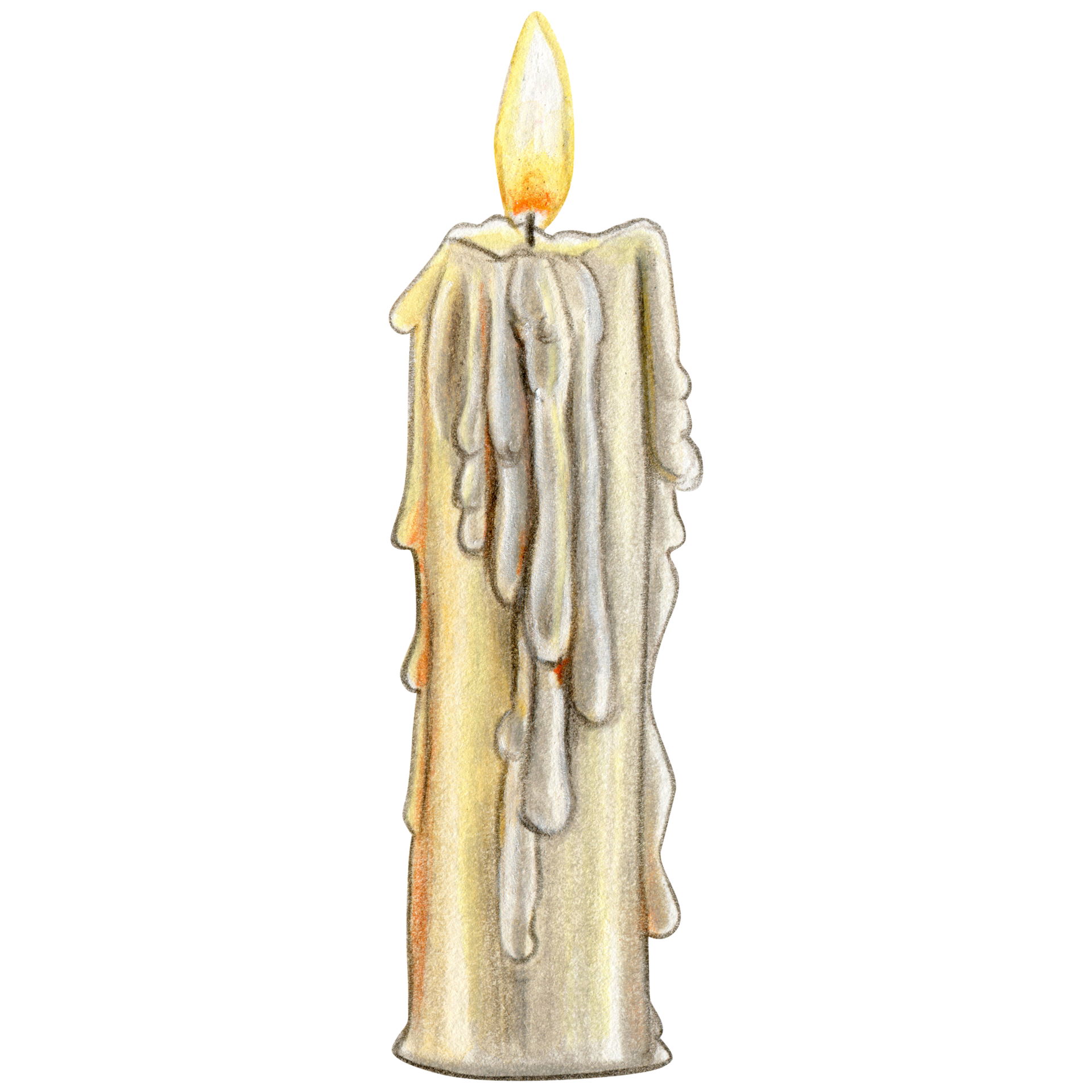Watercolor hand drawn melting old candles 21379232 PNG