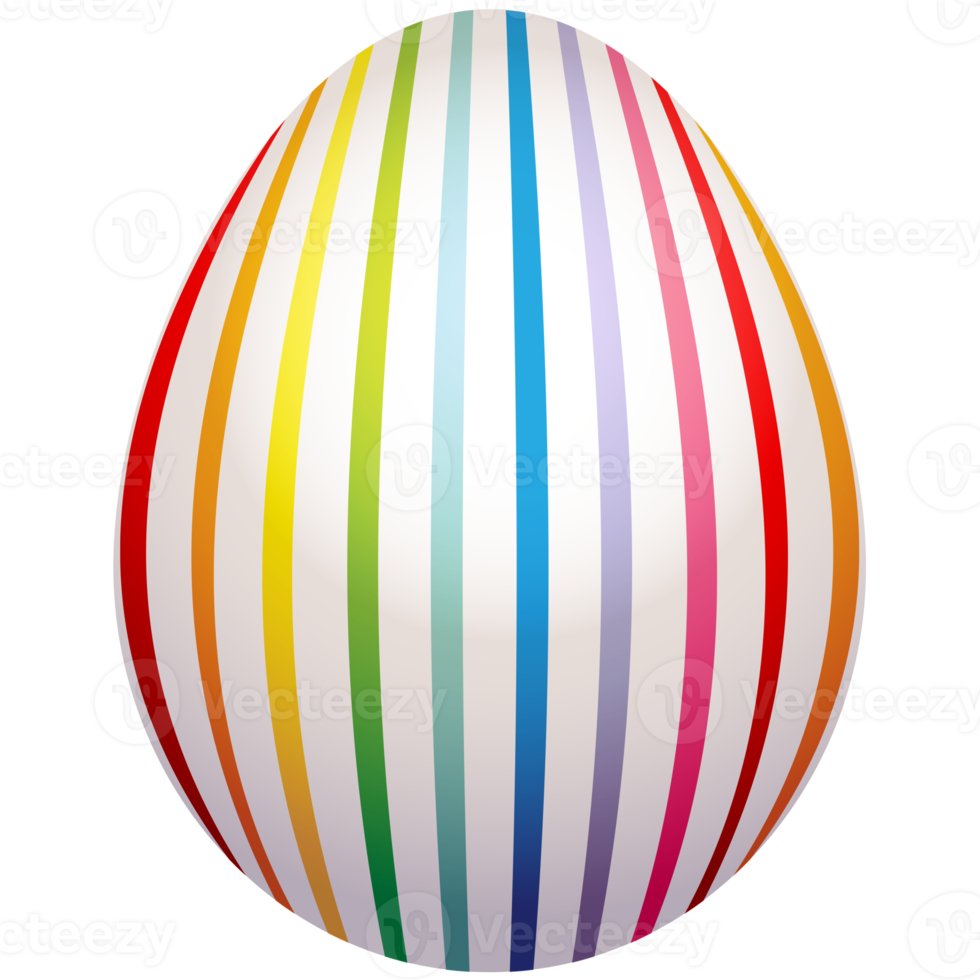 Colorful easter egg watercolor decorated png