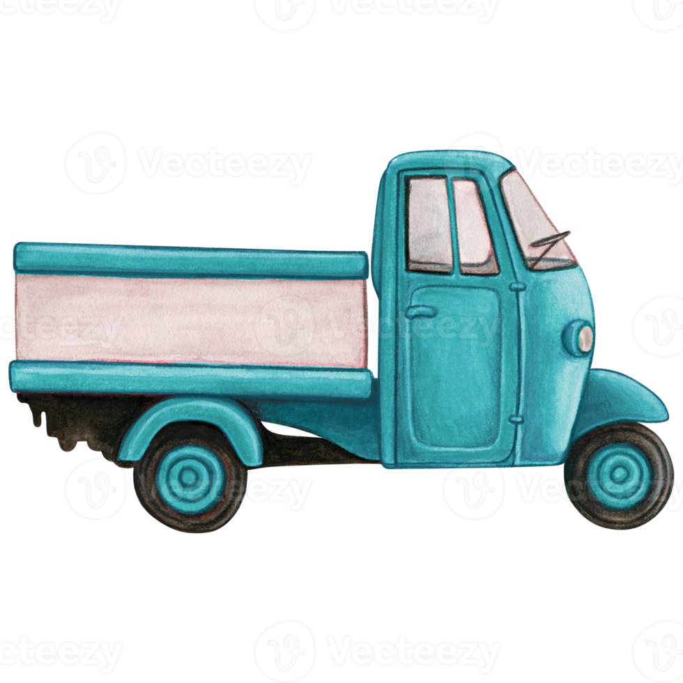 Watercolor three wheeler profile png