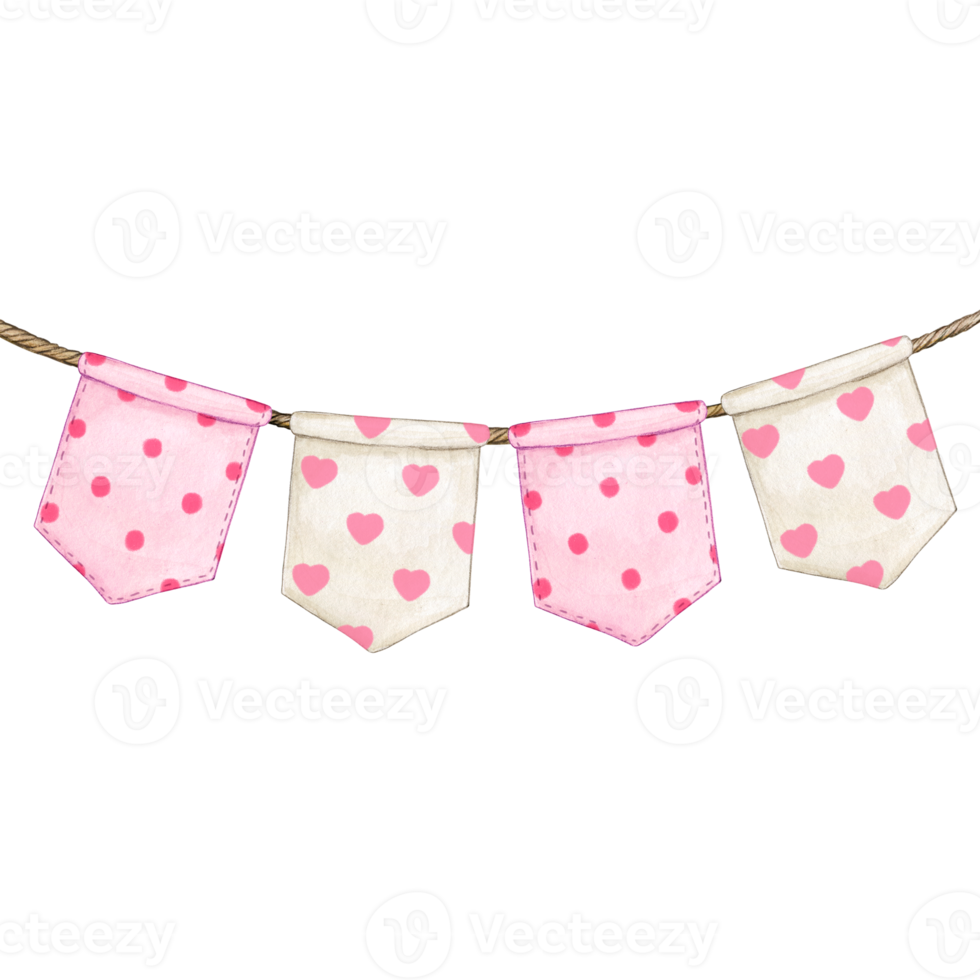 Watercolor party flags png