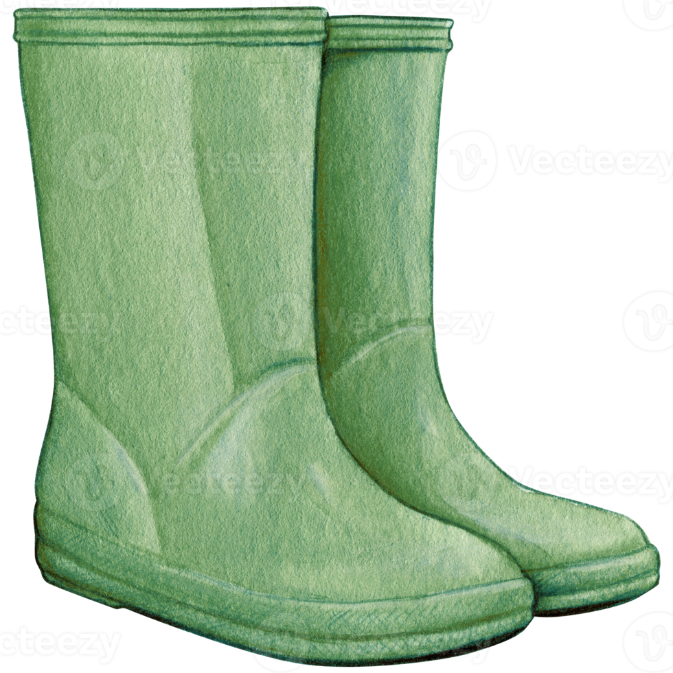 watercolor hand drawn cute rain boots png