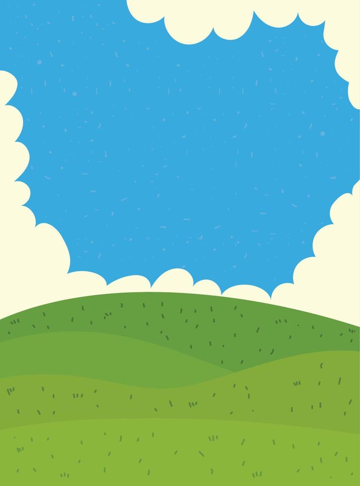 grass landscape card vector