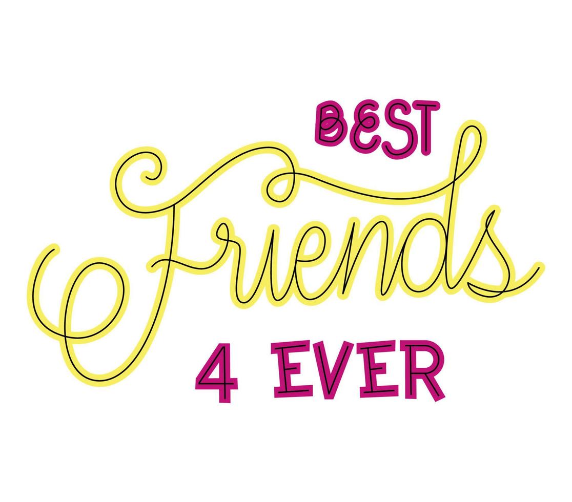 phrase of best friends 4 ever vector