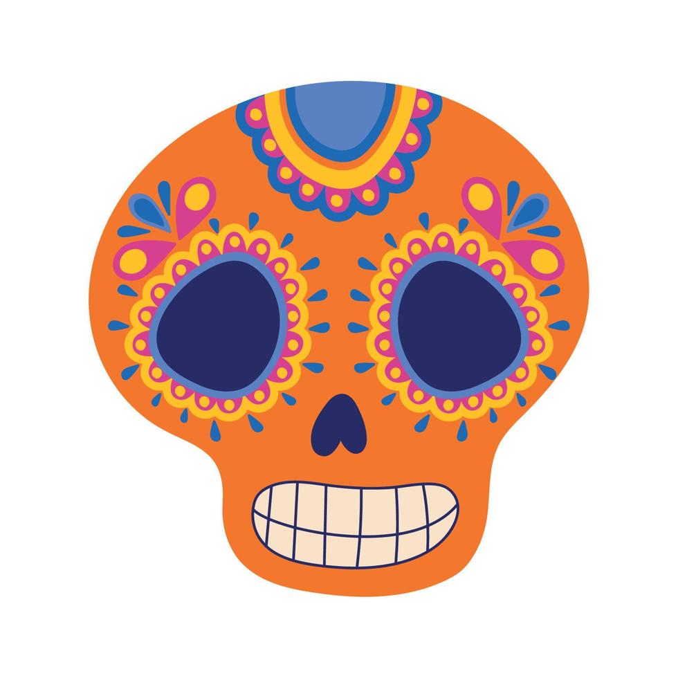 colorful mexican skull vector