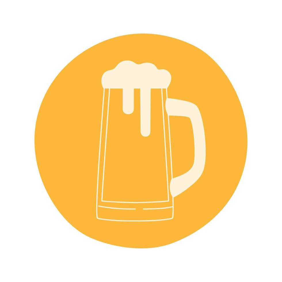 yellow beer mug vector