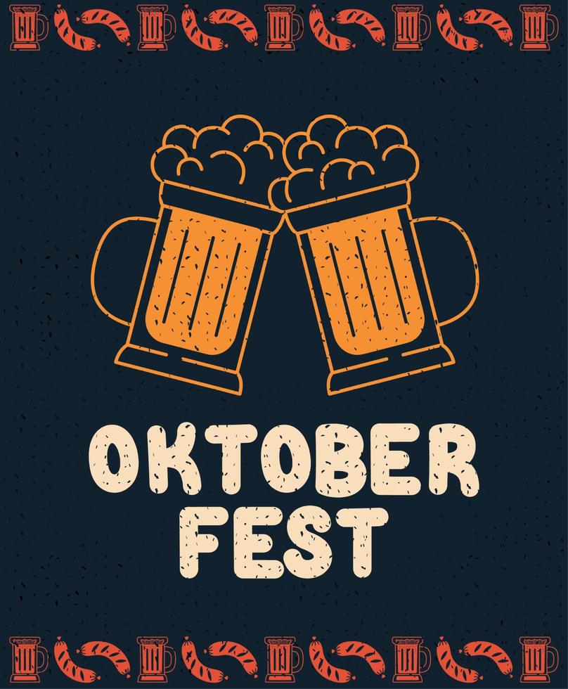 tarjeta de Oktoberfest con vector