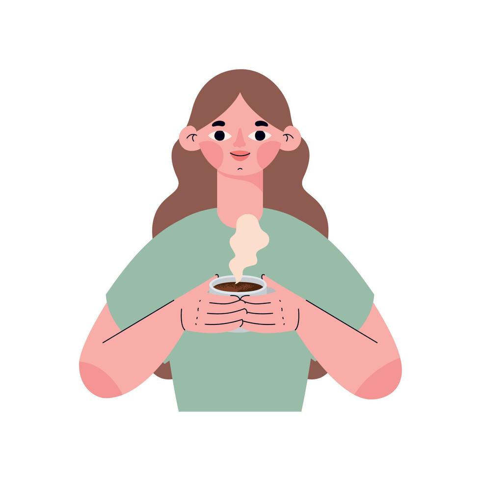 lady with coffee vector