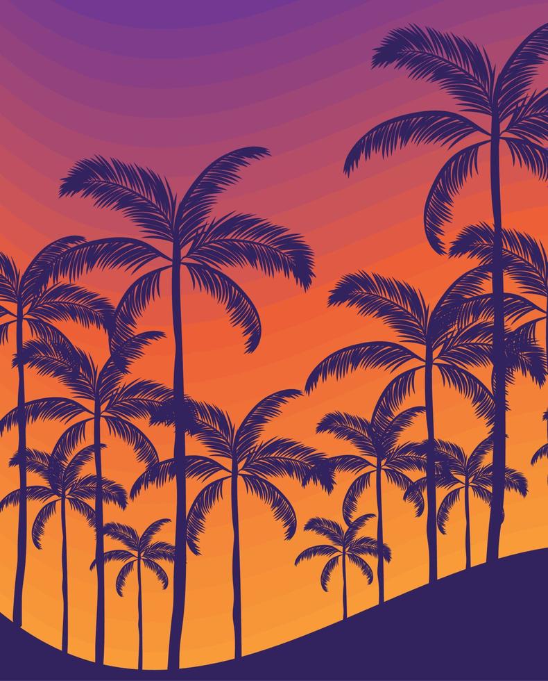 beach sunset card vector