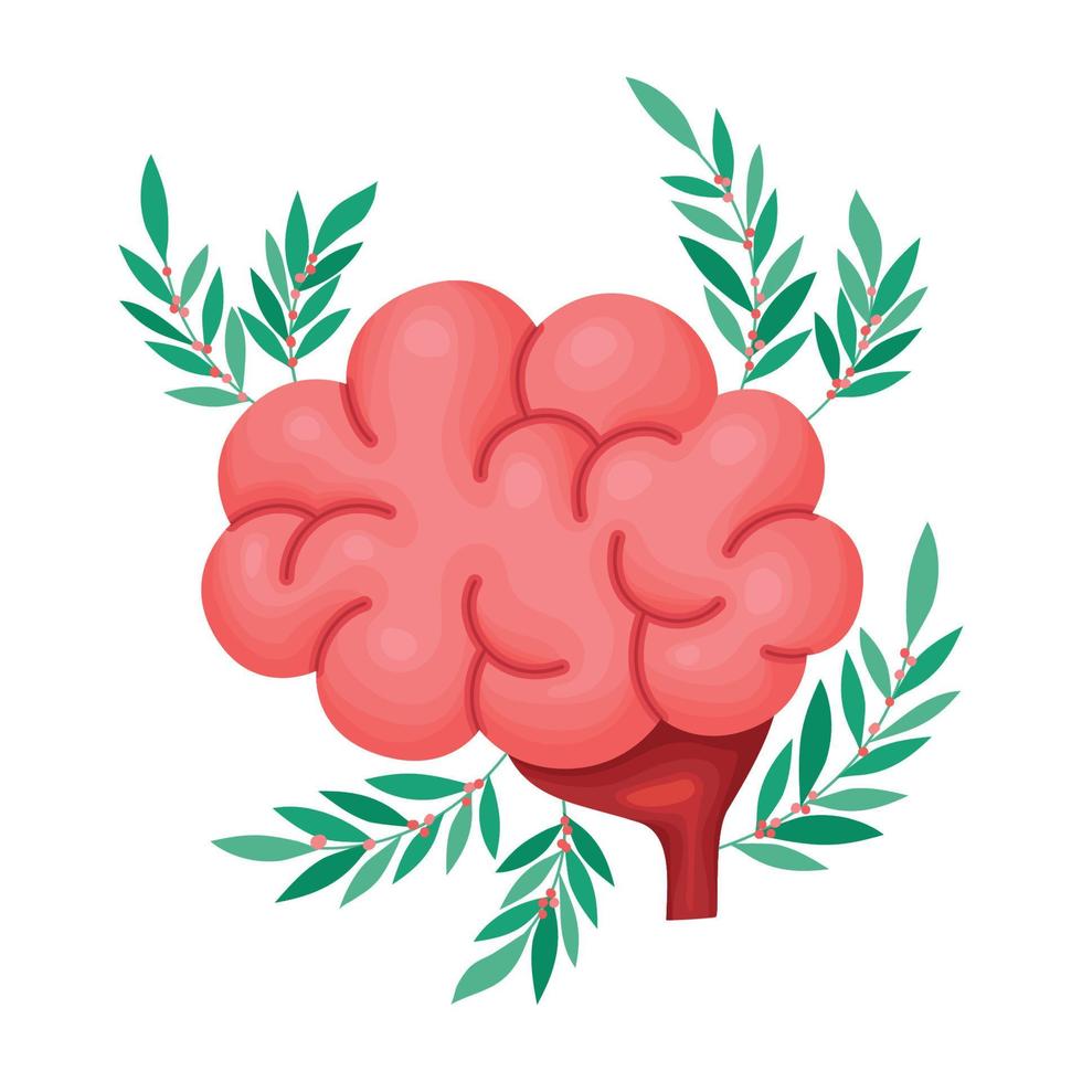 brain with branches vector