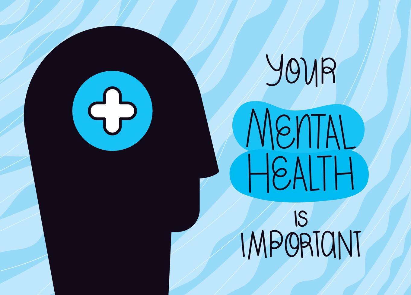 world mental health card vector