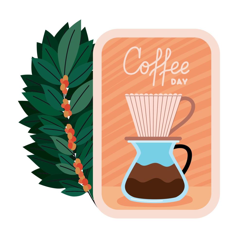 coffee day stamp vector