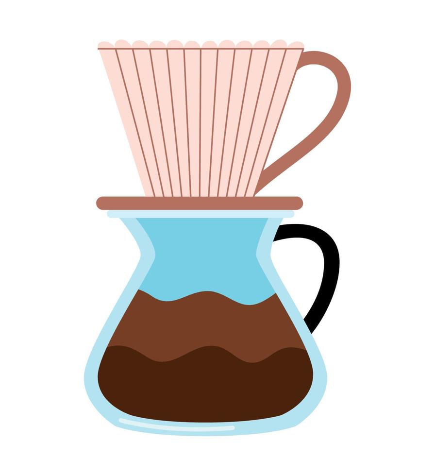 cute coffee pot vector