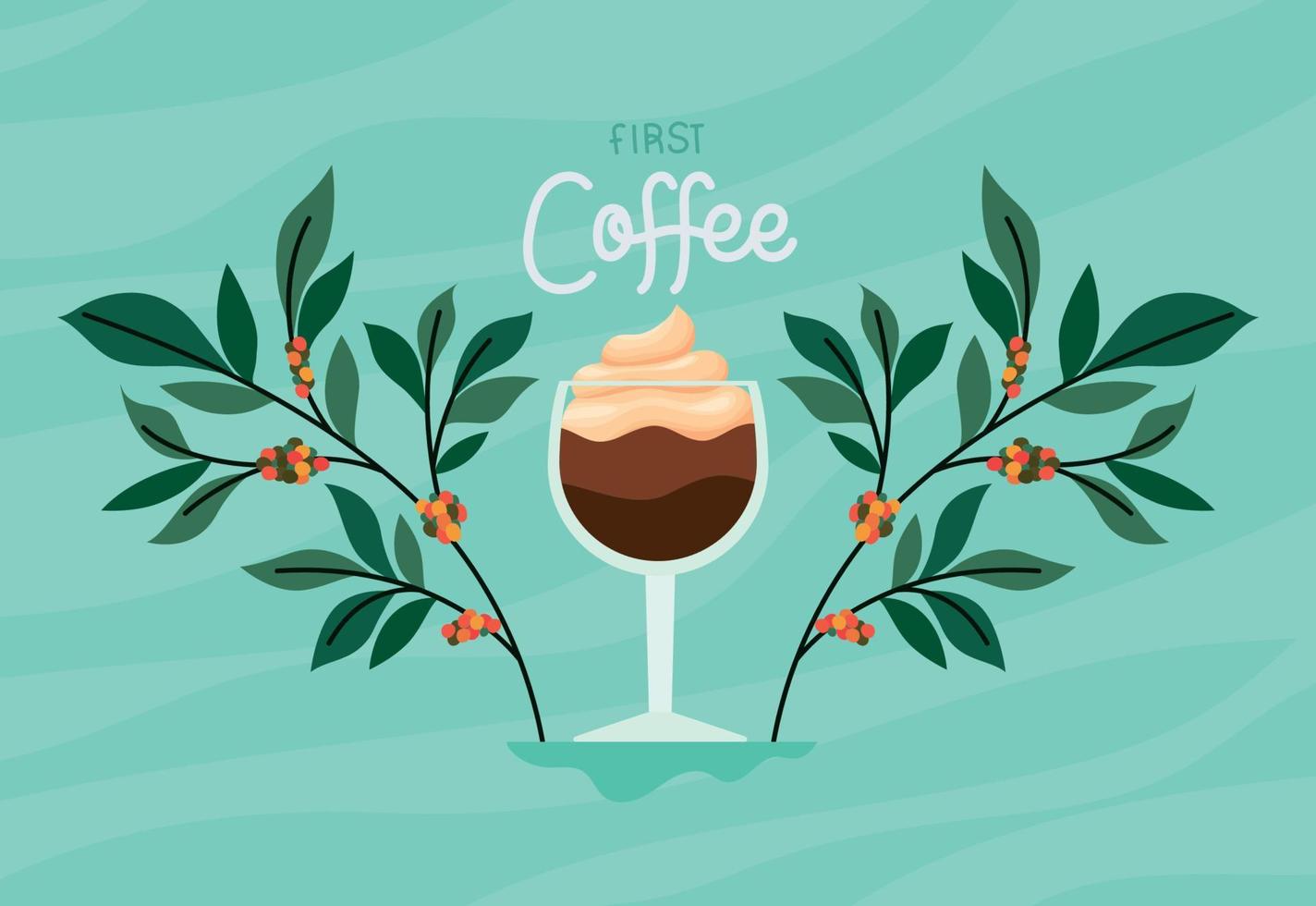 poster of first coffee vector