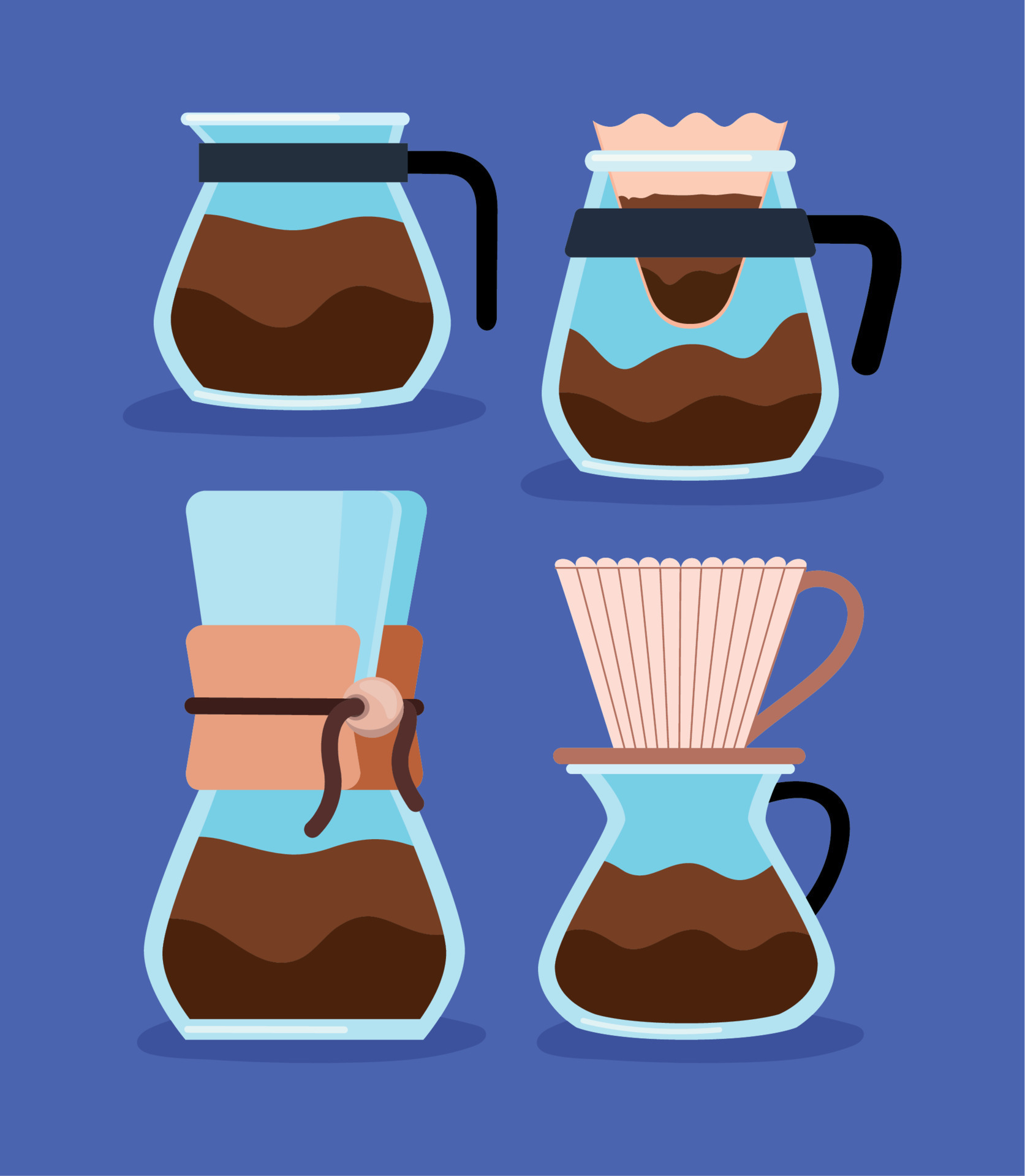coffee pots set 21379680 Vector Art at Vecteezy
