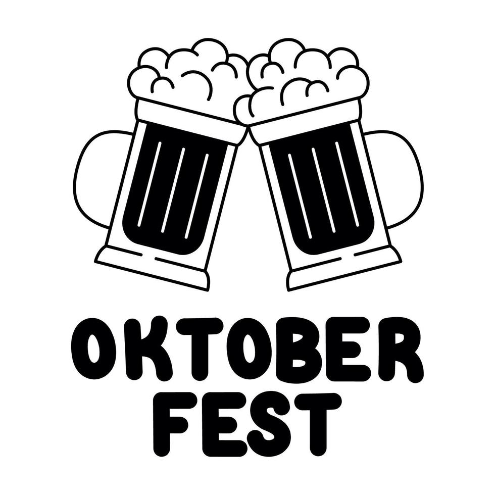 oktoberfest lettering design vector