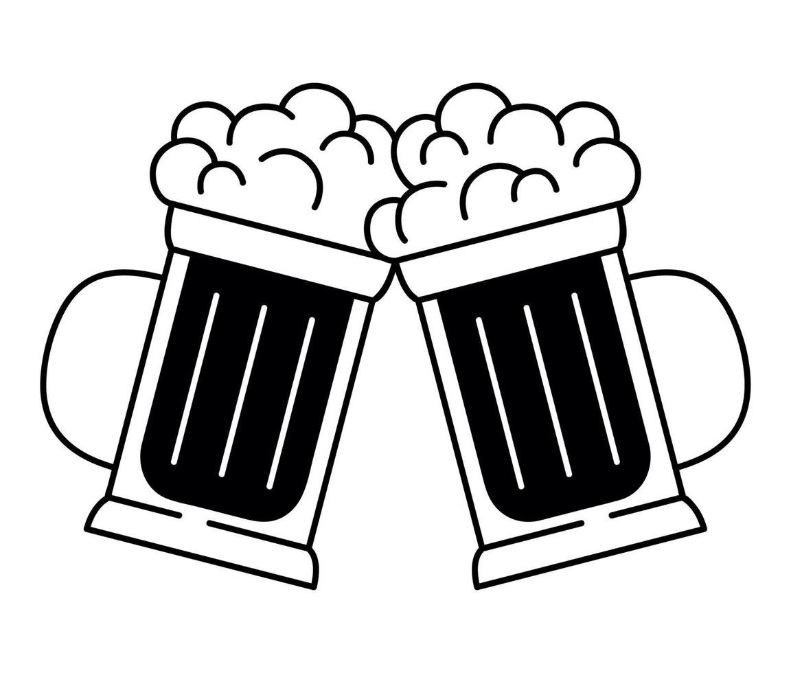 foamy beer mugs vector