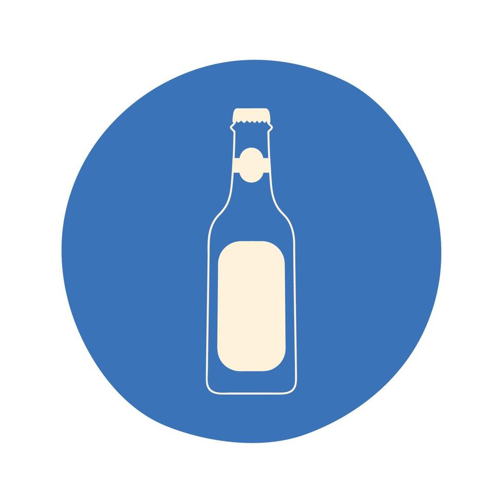 blue beer bottle vector