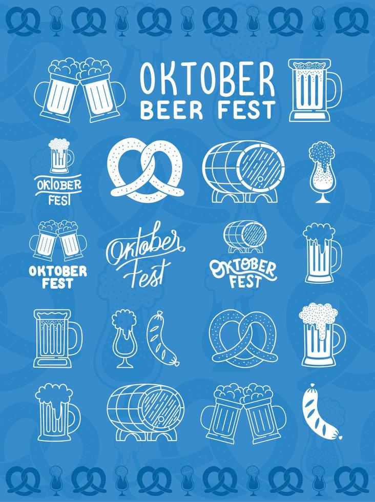 oktoberfest items set vector