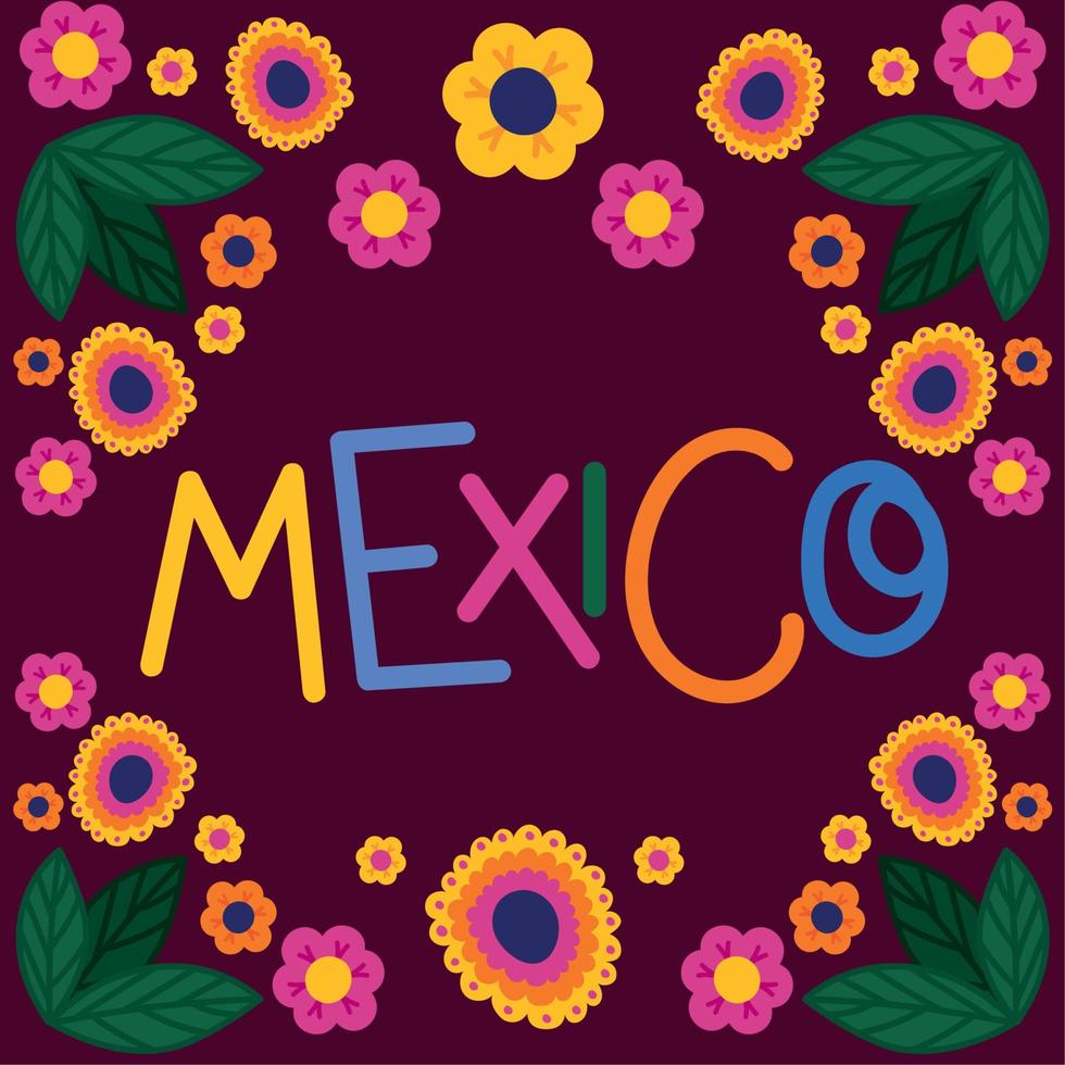 colored mexico banner vector