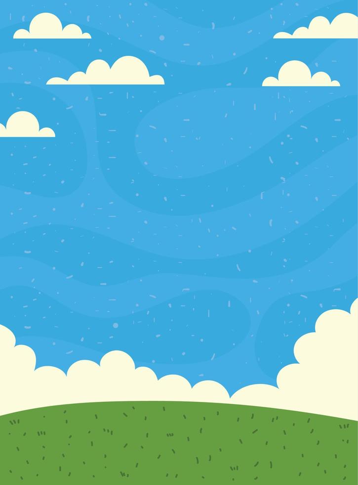 grass landscape cartel vector