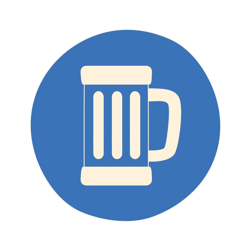 blue beer mug vector