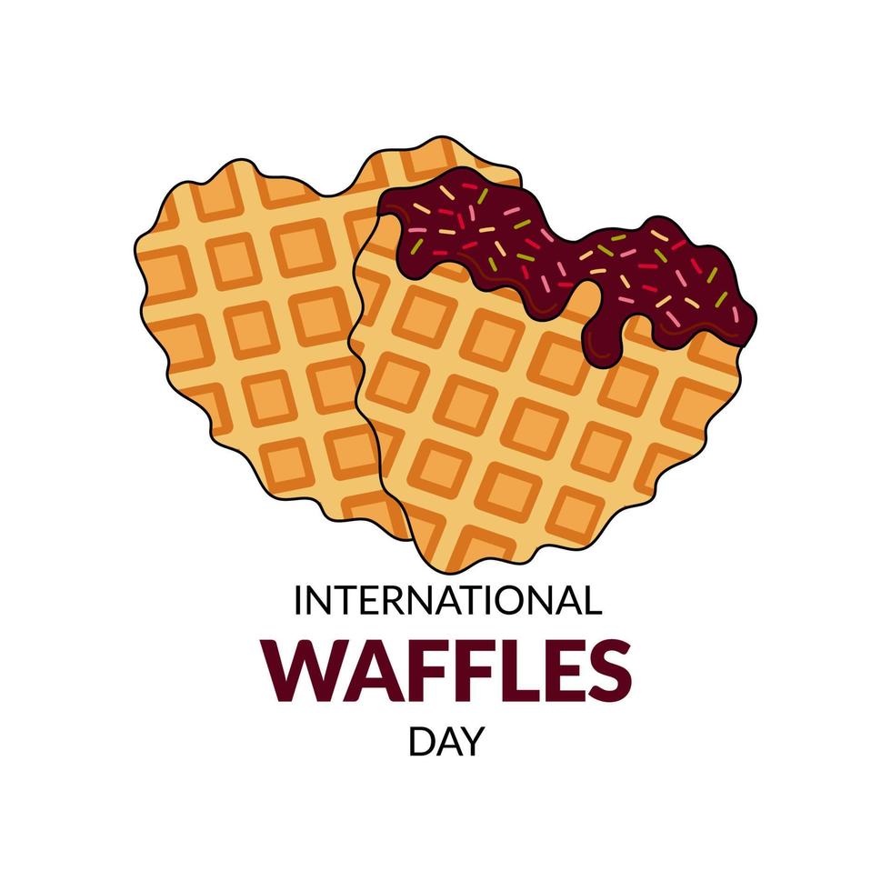 Belgian waffles vector illustration of international waffle day. Banner, website, advertising, menu.