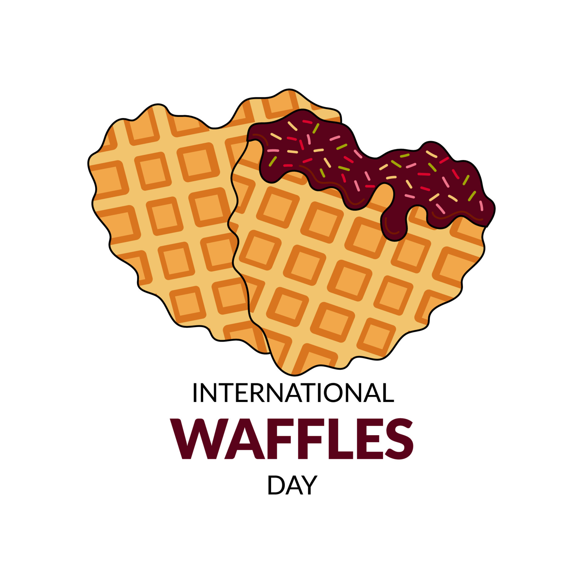 Belgian waffles vector illustration of international waffle day. Banner