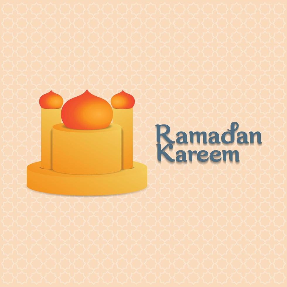 Ramadan Kareem, 3D Mosque Design Vector, Background, Card, Masjid vector
