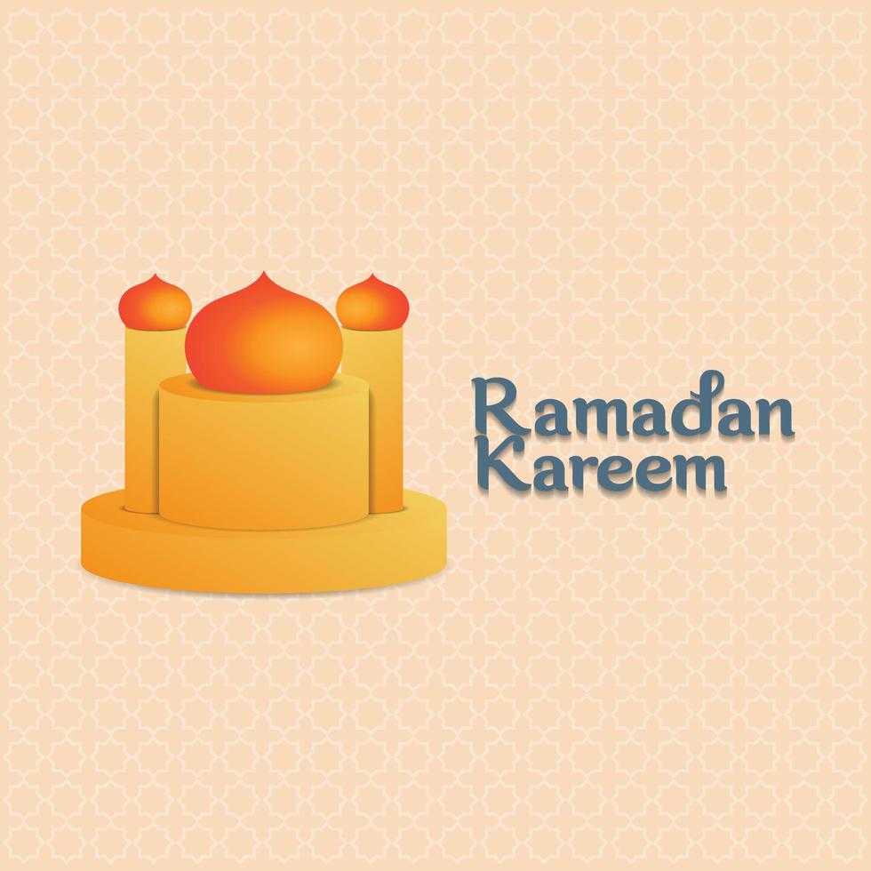 Ramadán Kareem, 3d mezquita diseño vector, fondo, tarjeta, masjid vector