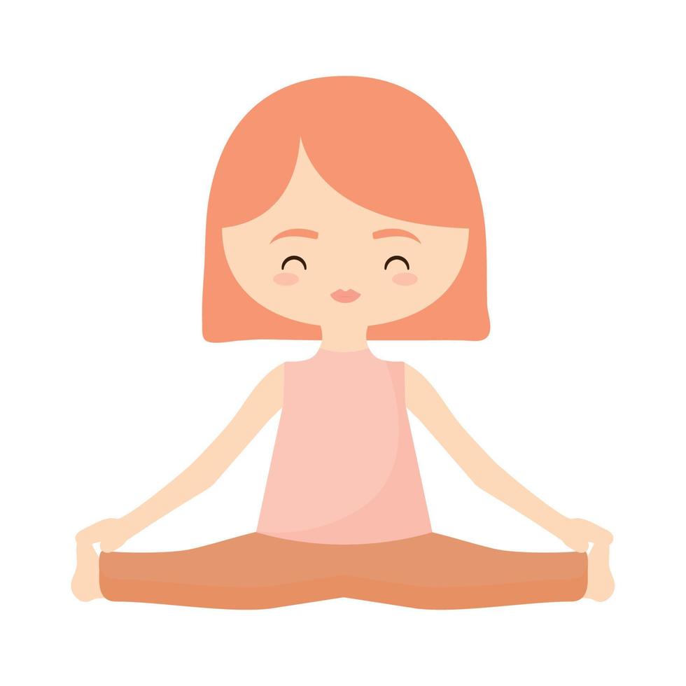 yoga girl icon vector