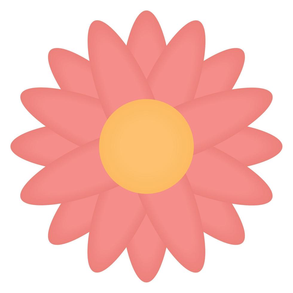 opened pink flower vector