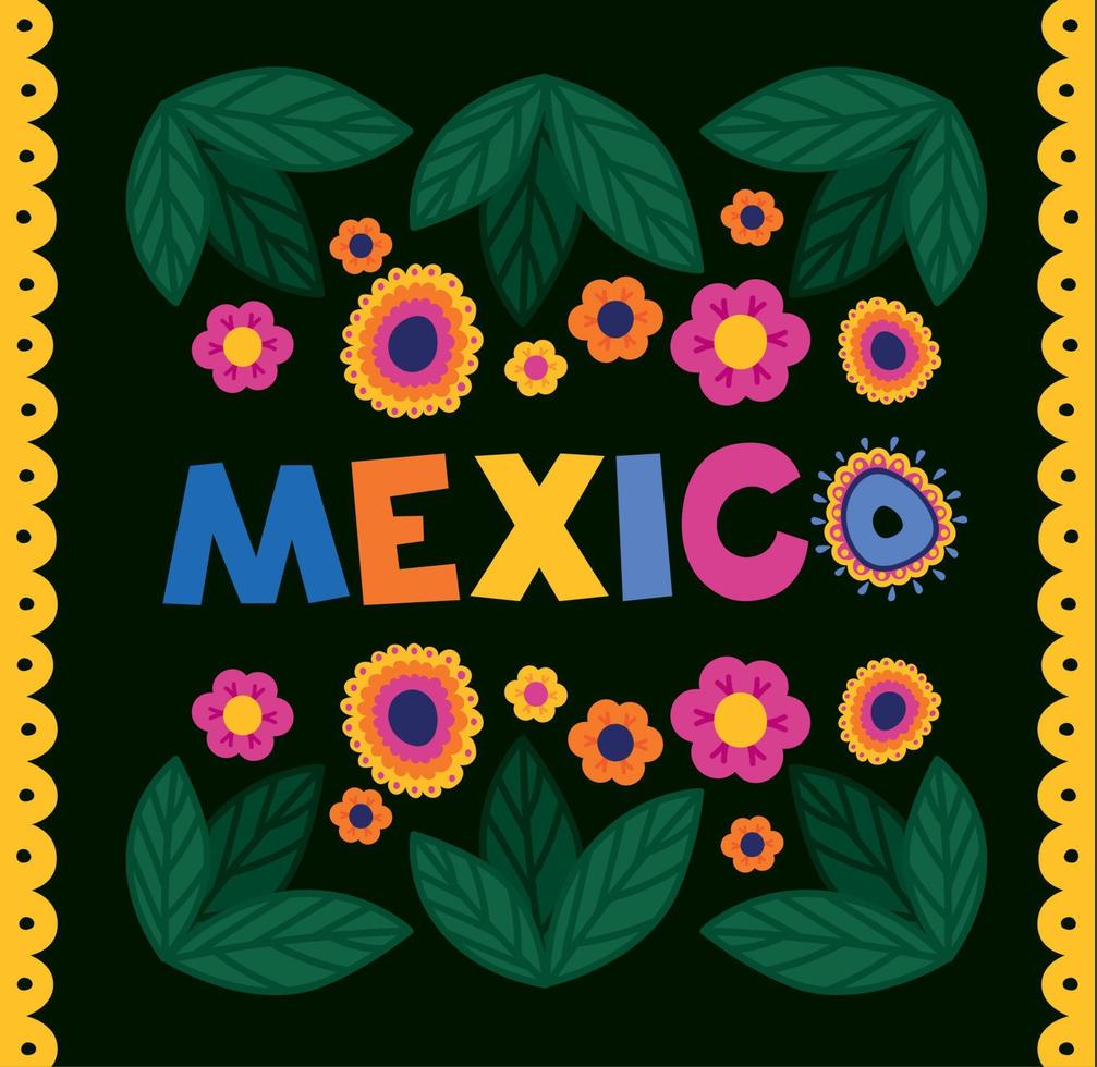 colored mexico poster vector
