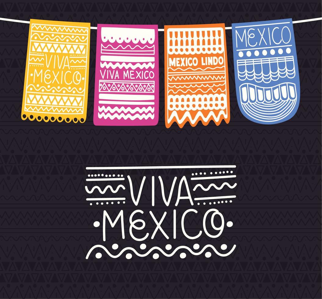 mexican garlands poster vector