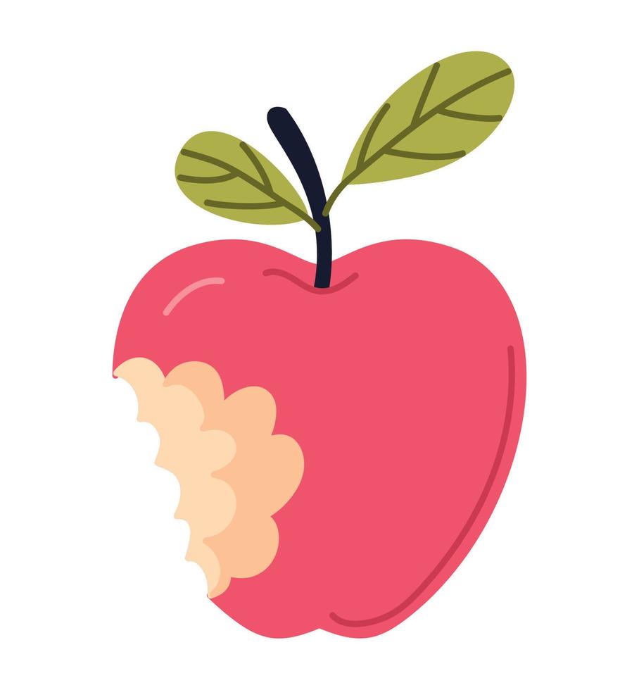 manzana con mordedura vector