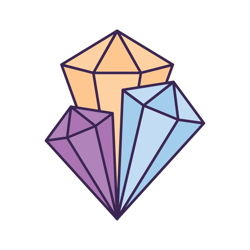 magia cristales diseño vector