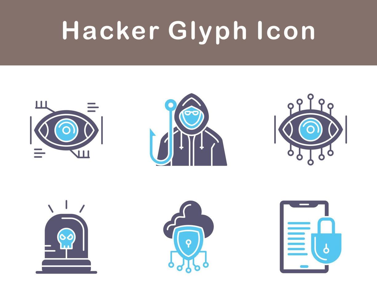 conjunto de iconos de vector de hacker