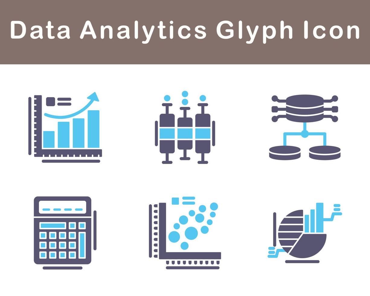 datos analítica vector icono conjunto