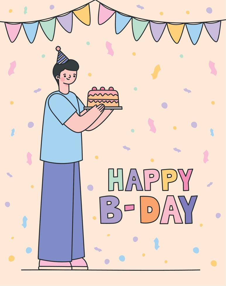 tarjeta de feliz cumpleaños vector