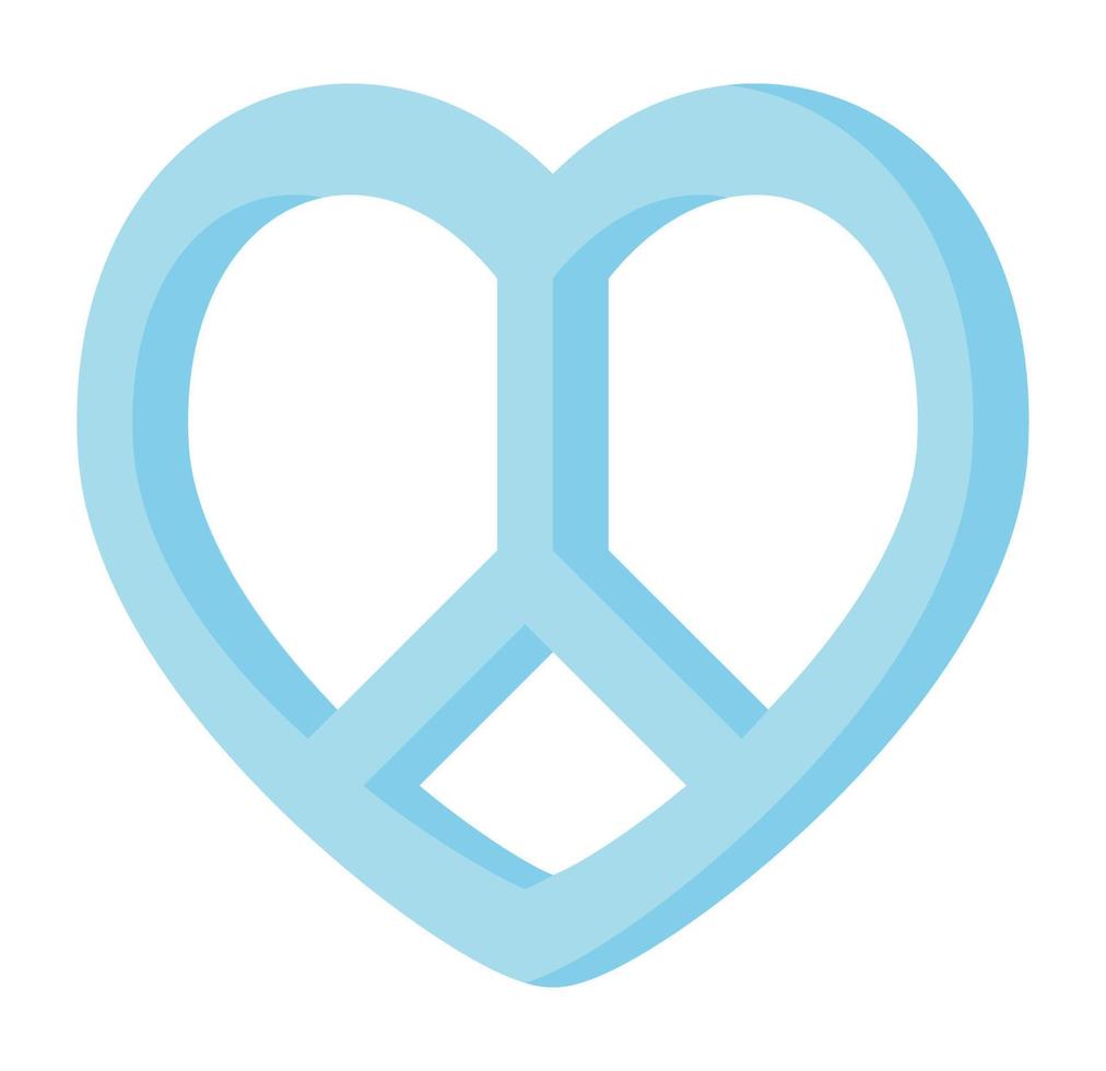 peace symbol with heart shape vector