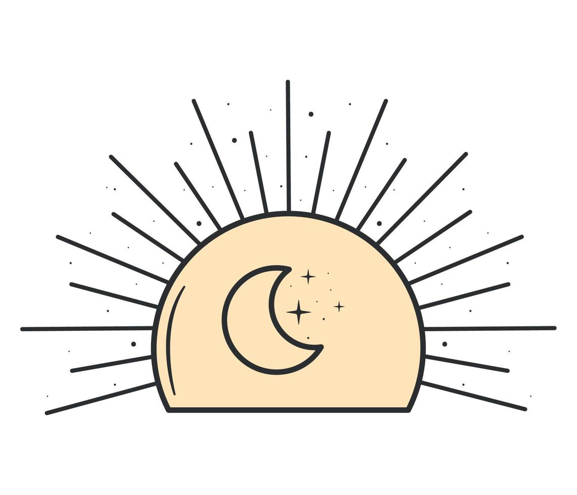 sun with moon vector