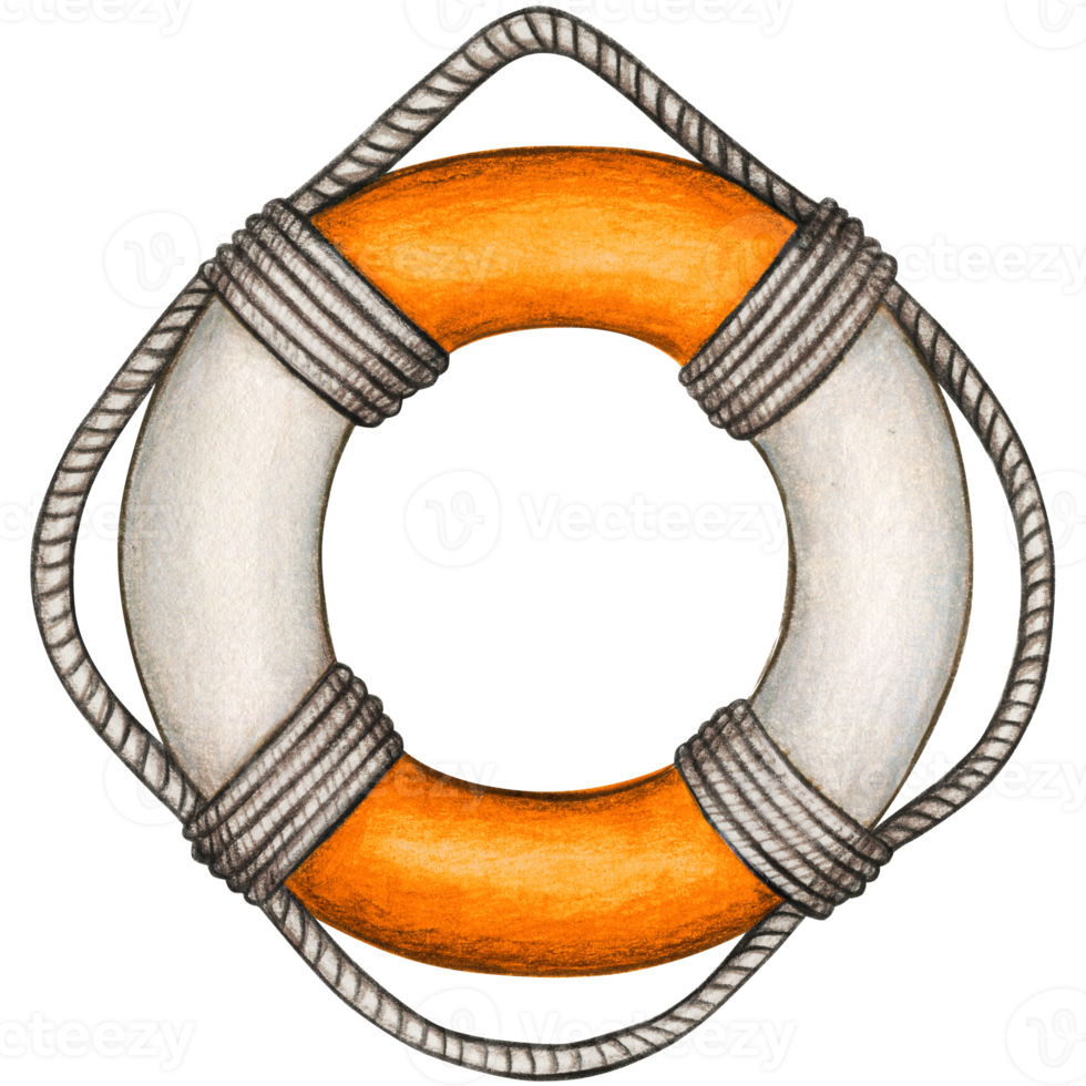 waterclor nautical life buoy png