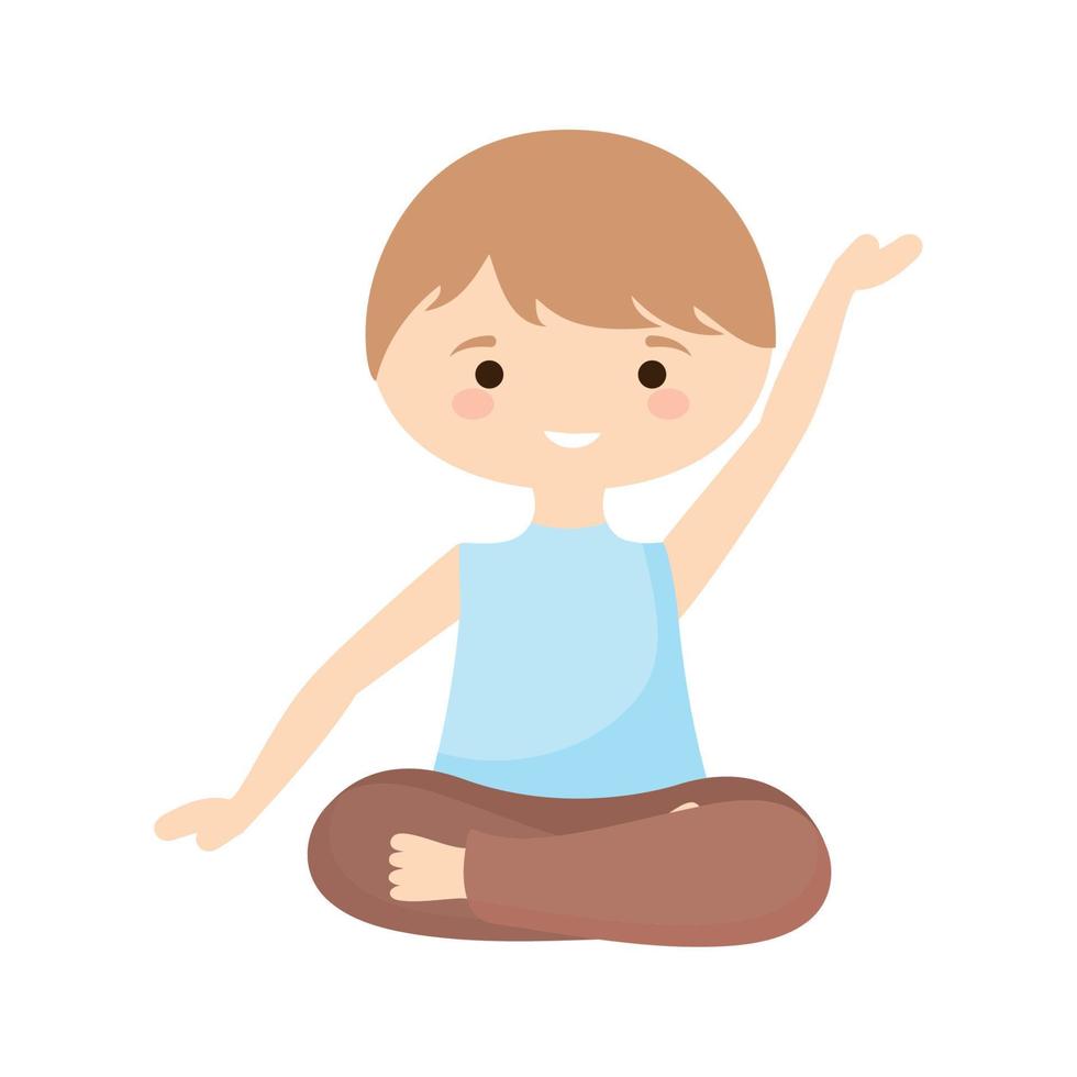 yoga boy icon vector
